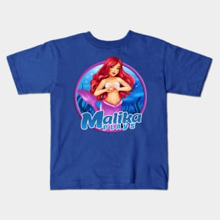 MalikaPlays Loves You Blue Logo Kids T-Shirt